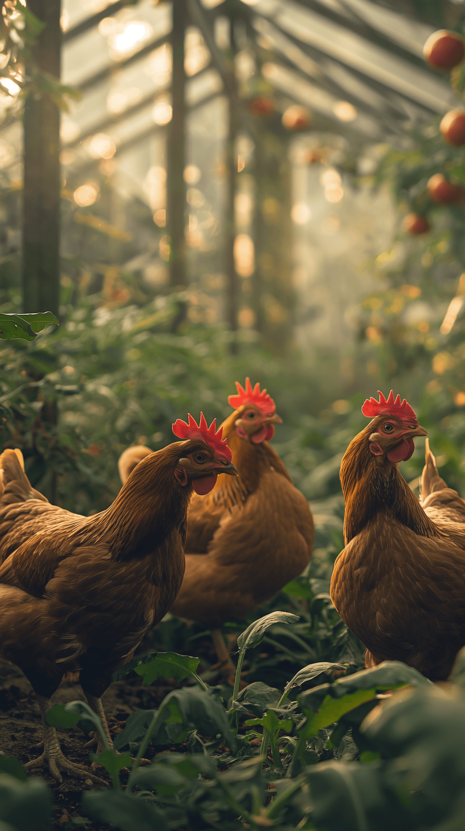 imjoshnewton_a_phone_background_of_chickens_in_a_rustic_greenho_4ebd5449-1547-4df9-a069-9cb92b141700.png