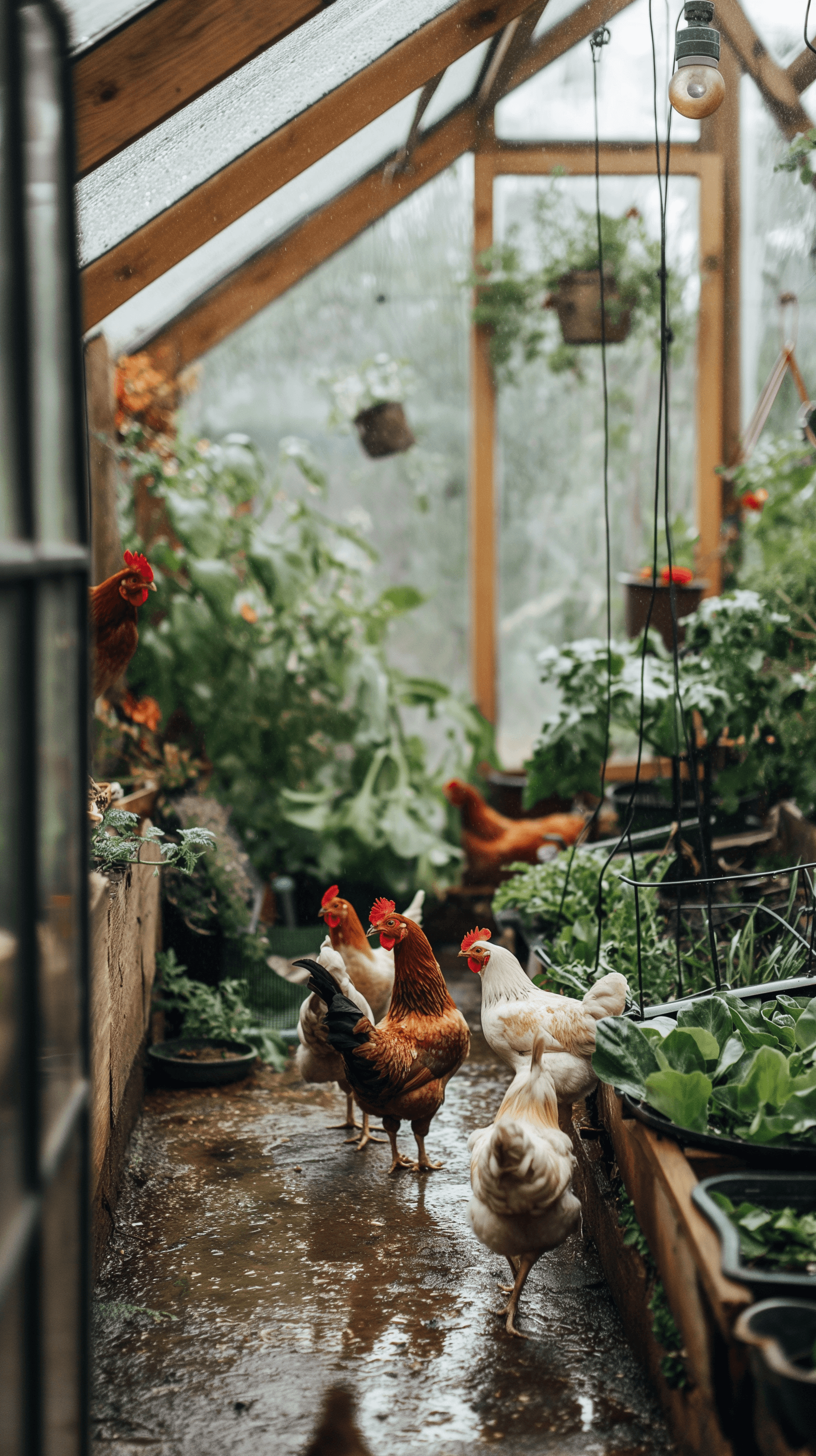 imjoshnewton_a_phone_background_of_chickens_in_a_rustic_greenho_871c5320-3994-40c6-8527-e823b2d5433f.png